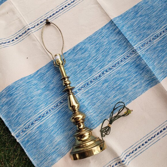 Vintage Stiffel Brass Candlestick Table Lamp - Picture 2 of 6